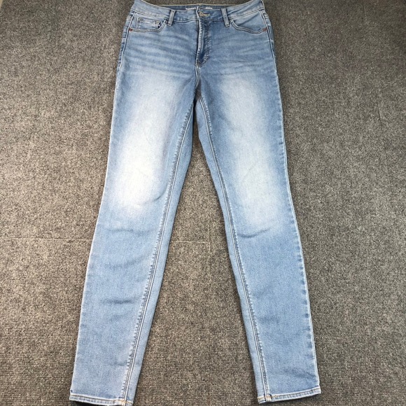 Old Navy Rockstar Super Skinny High Rise Blue Jeans Size 8 Tall - Picture 1 of 9